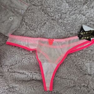 Pink Lace Trim Panties